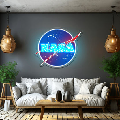 Nasa Logo Retro Artwork Wall Art - Shineneon