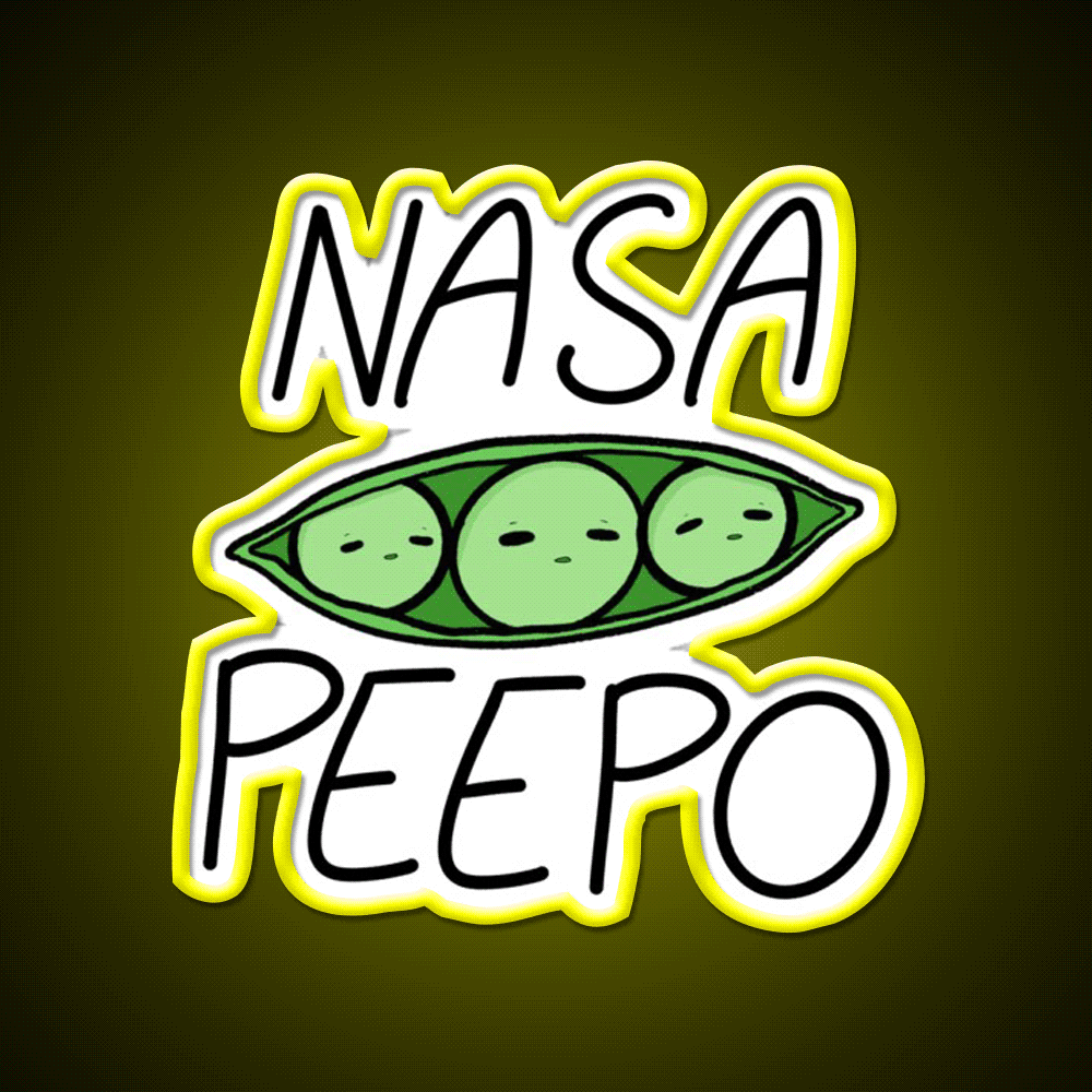 Nasa Peepo Snack Food Led Neon Sign Rgb Color - Custom LED neon sign front view