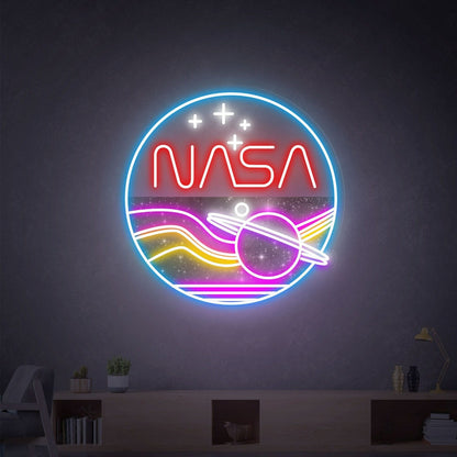 Nasa Round Handcrafted Led Neon Sign | Shineneon