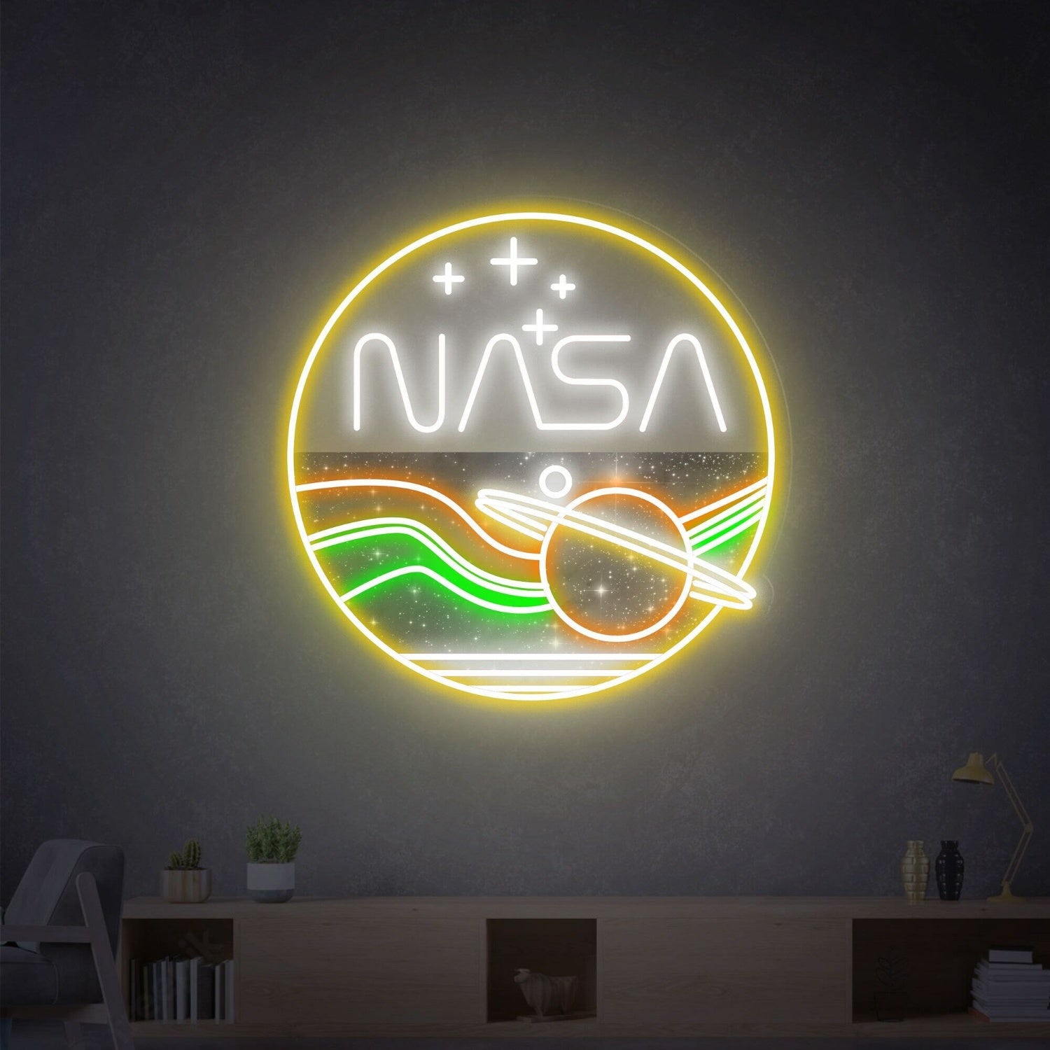 Nasa Round Handcrafted Led Neon Sign | Shineneon