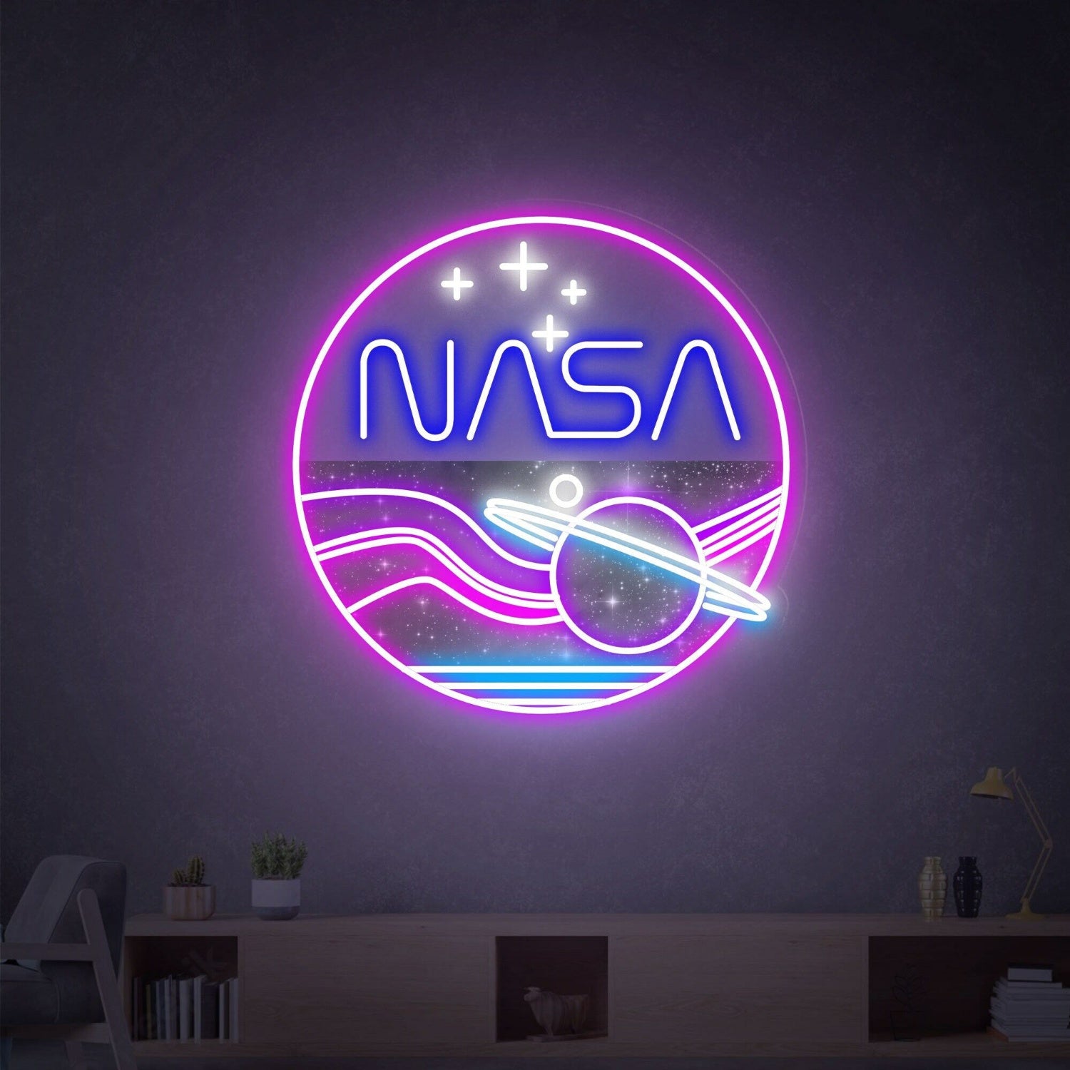 Nasa Round Handcrafted Led Neon Sign | Shineneon