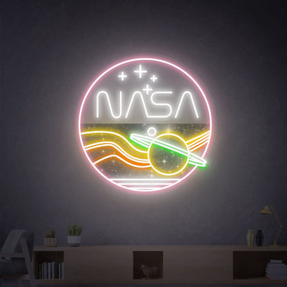 Nasa Round Handcrafted Led Neon Sign | Shineneon
