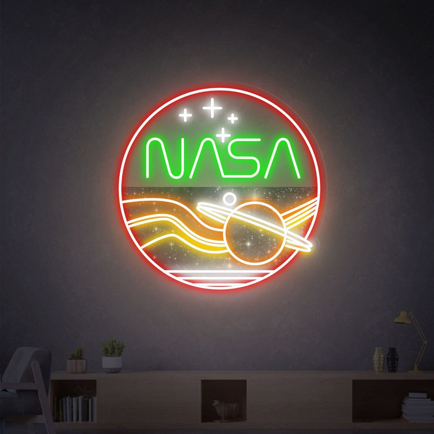 Nasa Round Handcrafted Led Neon Sign | Shineneon