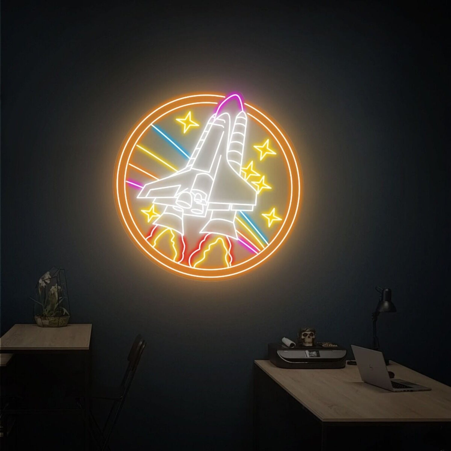 Nasa Round Sign Led Neon Sign The Addition For Home | Shineneon