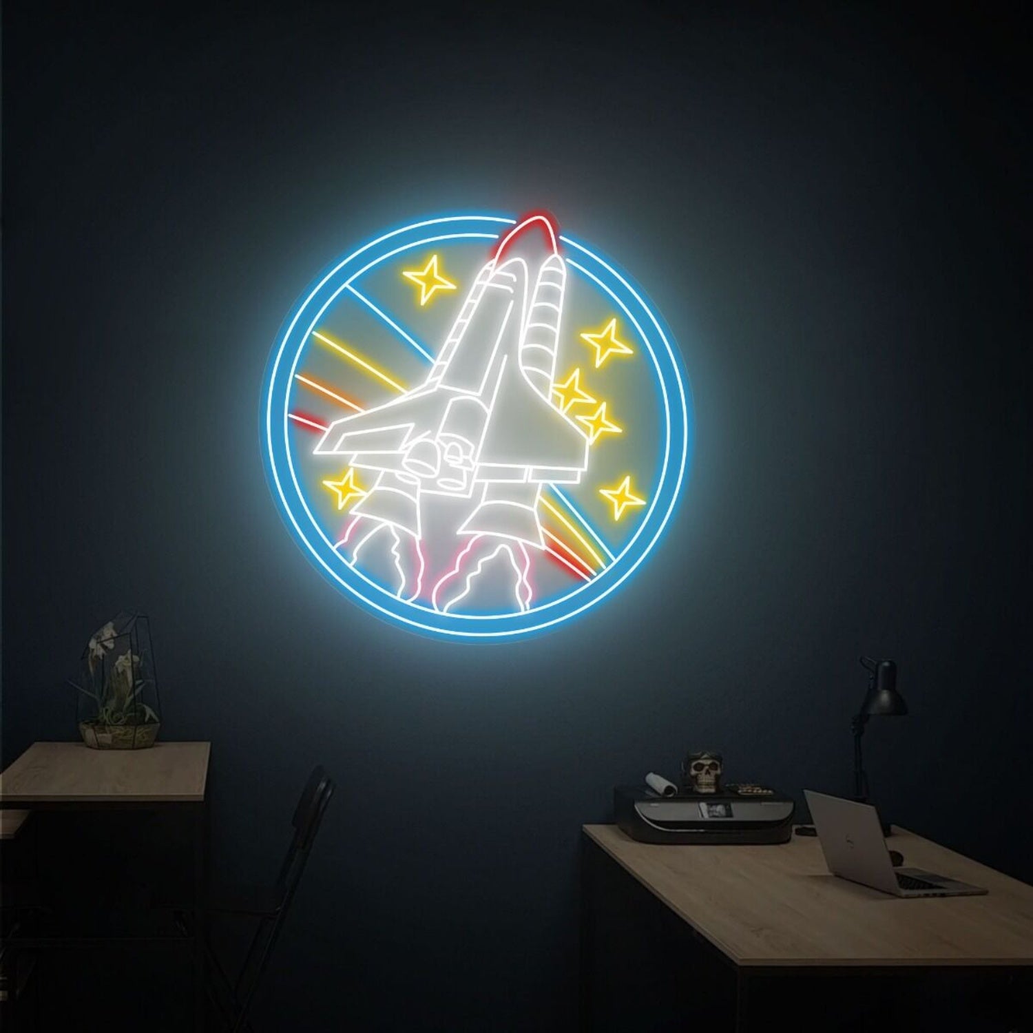 Nasa Round Sign Led Neon Sign The Addition For Home | Shineneon