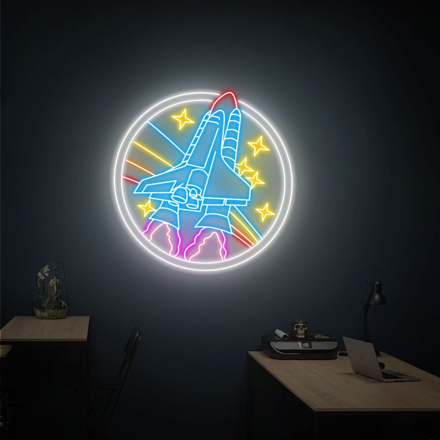 Nasa Round Sign Led Neon Sign The Addition For Home | Shineneon