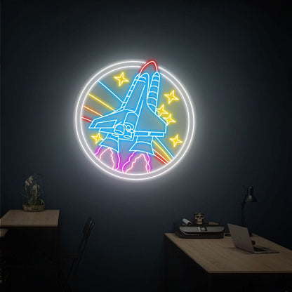 Nasa Round Sign Led Neon Sign The Addition For Home | Shineneon