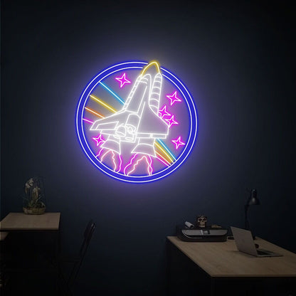Nasa Round Sign Led Neon Sign The Addition For Home | Shineneon