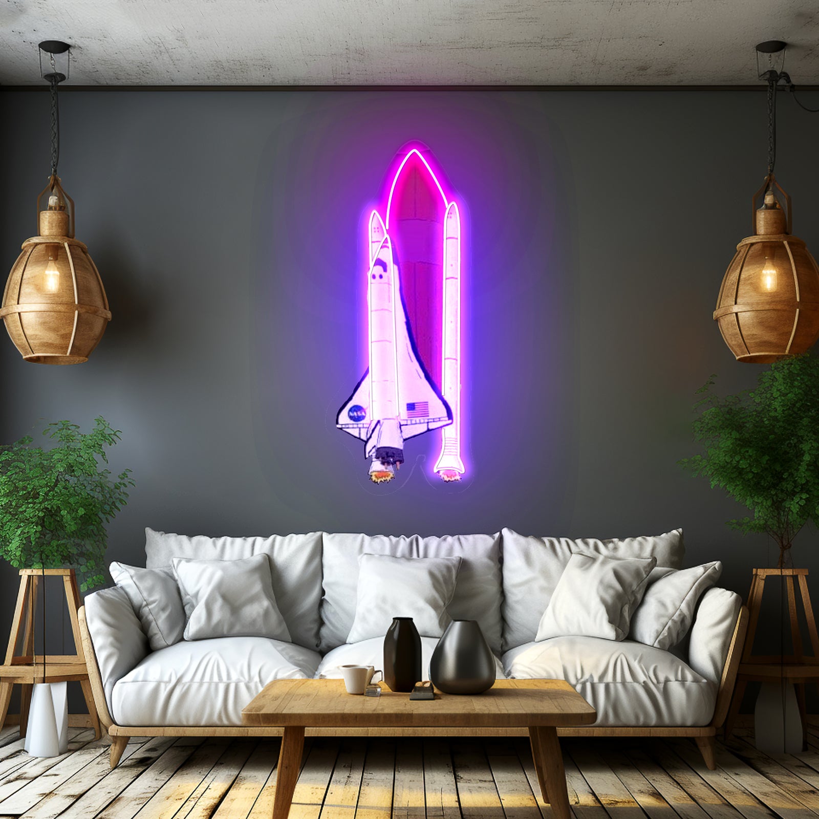 Nasa Spaceship Artwork Neon Sign For Wedding