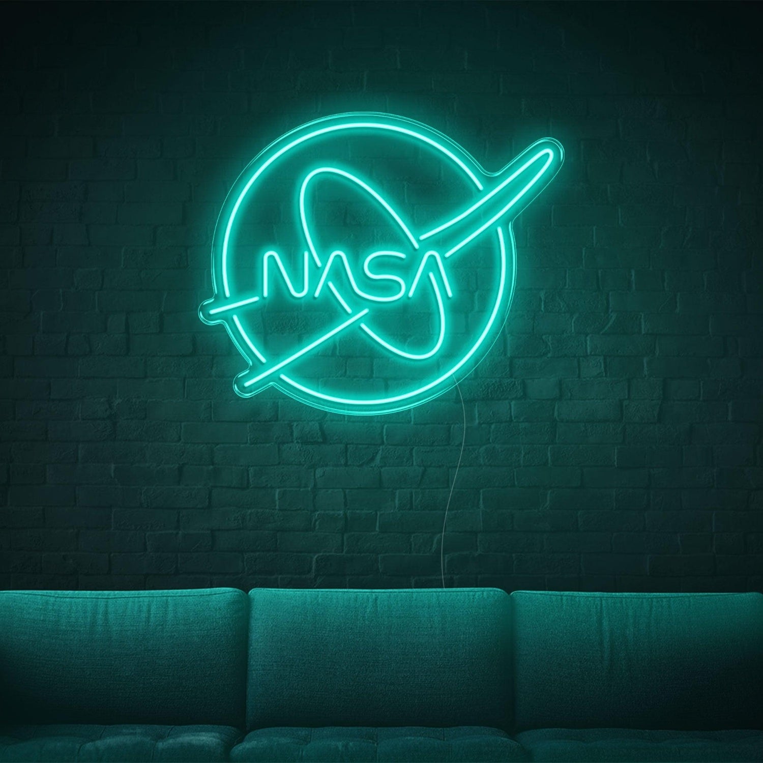 Nasa White Oval Led Neon Sign For Modern Tech Decor | Shineneon