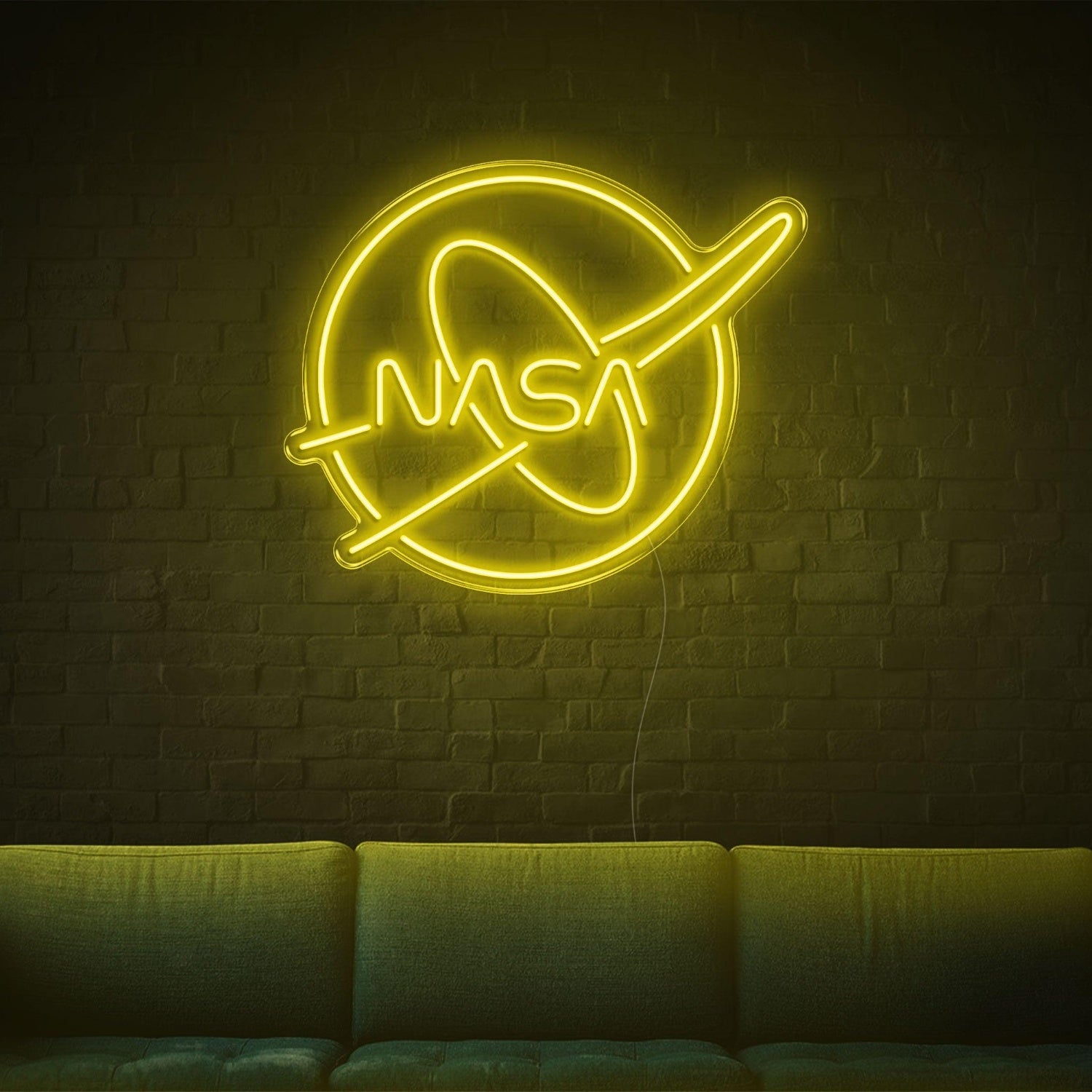 Nasa White Oval Led Neon Sign For Modern Tech Decor | Shineneon