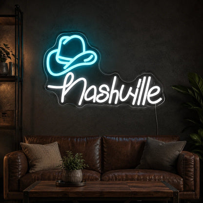 Nashville Cowboy Hat LED Neon Sign - Shineneon