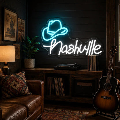Nashville Cowboy Hat LED Neon Sign - Shineneon