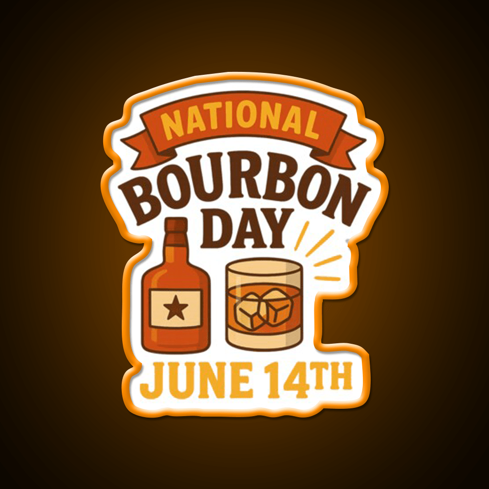 National Bourbon Day June 14Th Whiskey Drink Bar Led Neon Sign Rgb Color - Shineneon