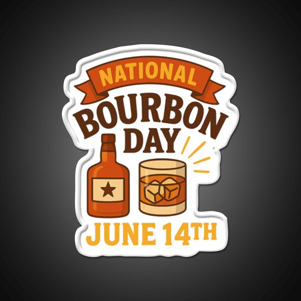 National Bourbon Day June 14Th Whiskey Drink Bar Led Neon Sign Rgb Color - Shineneon