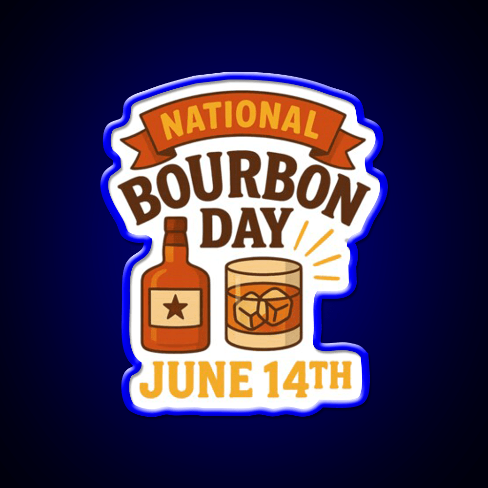 National Bourbon Day June 14Th Whiskey Drink Bar Led Neon Sign Rgb Color - Shineneon