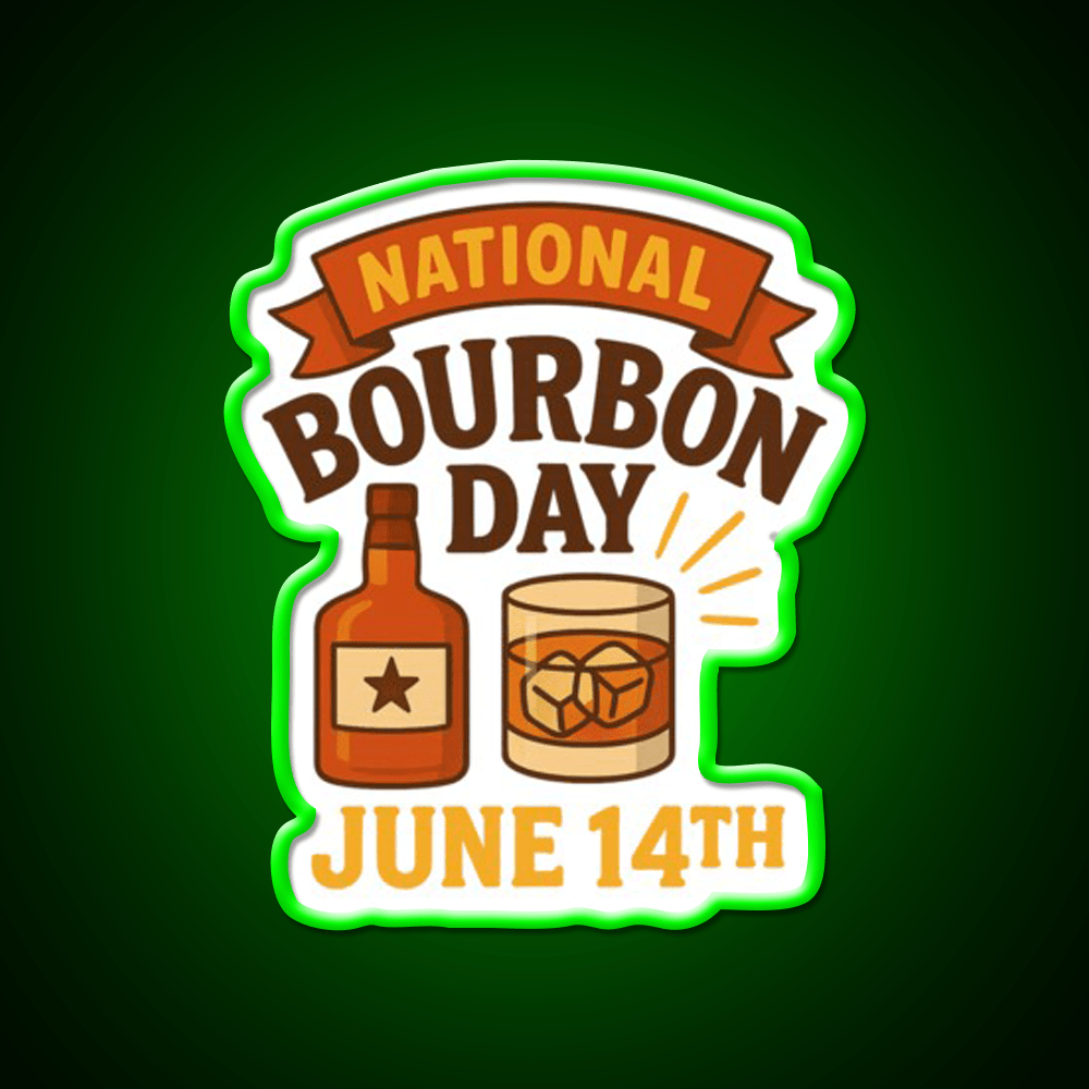 National Bourbon Day June 14Th Whiskey Drink Bar Led Neon Sign Rgb Color - Shineneon