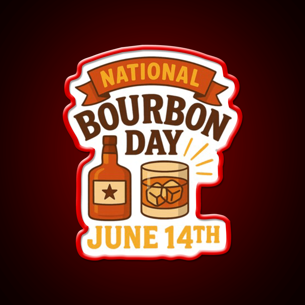 National Bourbon Day June 14Th Whiskey Drink Bar Led Neon Sign Rgb Color - Shineneon