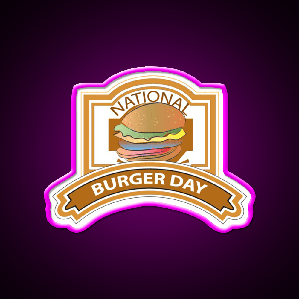 National Burger Day Sign Snack Food Led Neon Sign Rgb Color - Shineneon