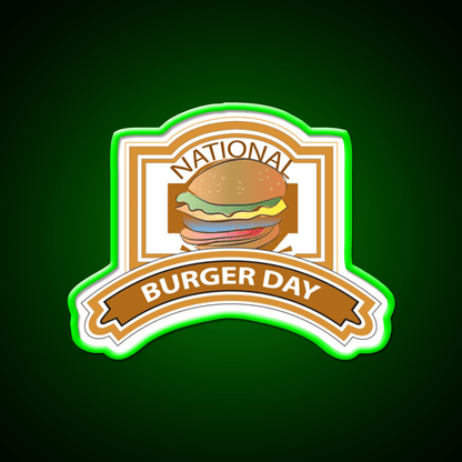 National Burger Day Sign Snack Food Led Neon Sign Rgb Color - Shineneon