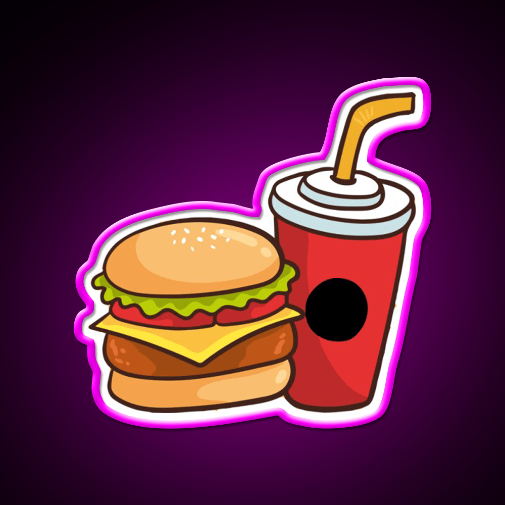 National Fast Food Day Fast Food Led Neon Sign For Burger Place Rgb Color - Shineneon