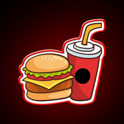 National Fast Food Day Fast Food Led Neon Sign For Burger Place Rgb Color - Shineneon