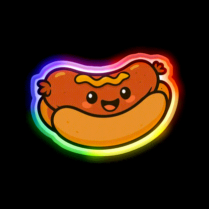 National Hot Dog Day Fast Food Led Neon Sign For Burger Place Rgb Color - LED neon sign close-up detail