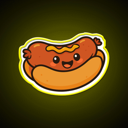 National Hot Dog Day Fast Food Led Neon Sign For Burger Place Rgb Color - Custom LED neon sign front view