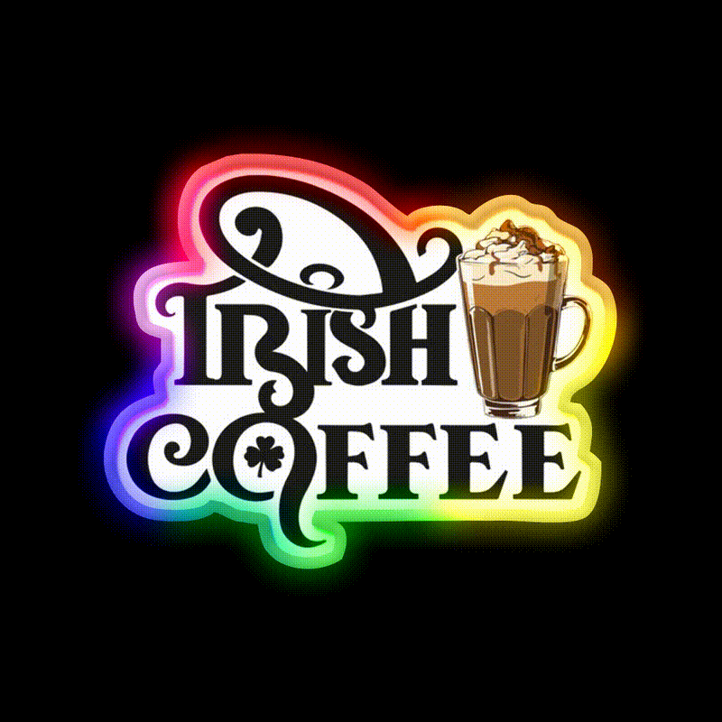 National Irish Coffee Day January Cafe Led Neon Sign Espresso Bar Art Rgb Color