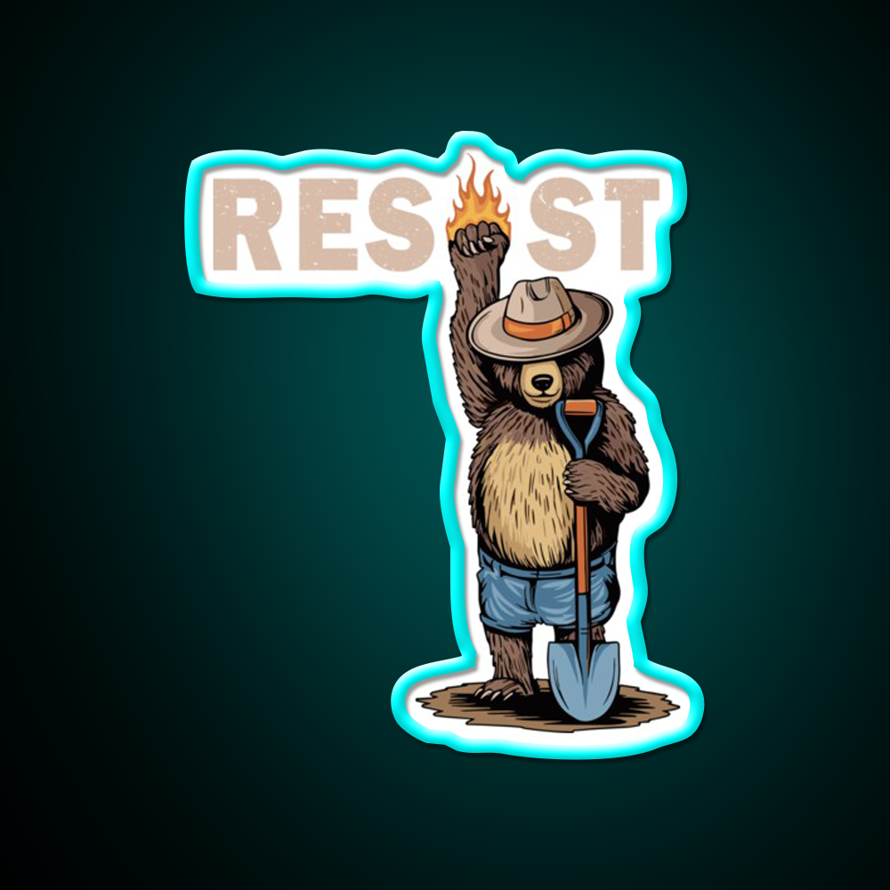 National Park Resist Beer Foxtrot Delta Tango Beer Bar Decor Led Neon Sign Rgb Color - Size and dimension reference