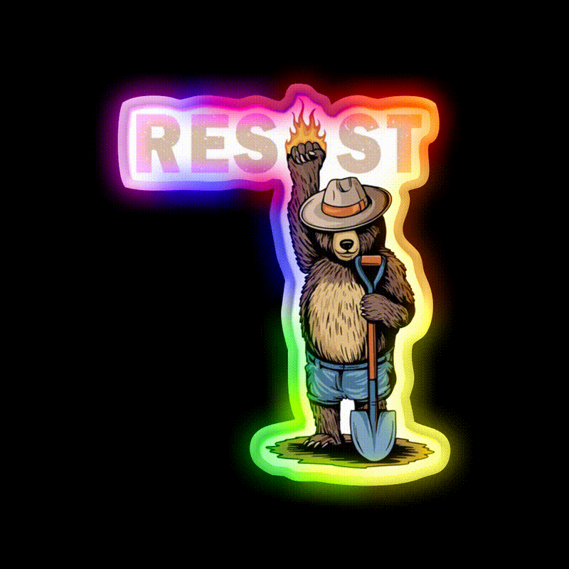 National Park Resist Beer Foxtrot Delta Tango Beer Bar Decor Led Neon Sign Rgb Color - LED neon sign close-up detail
