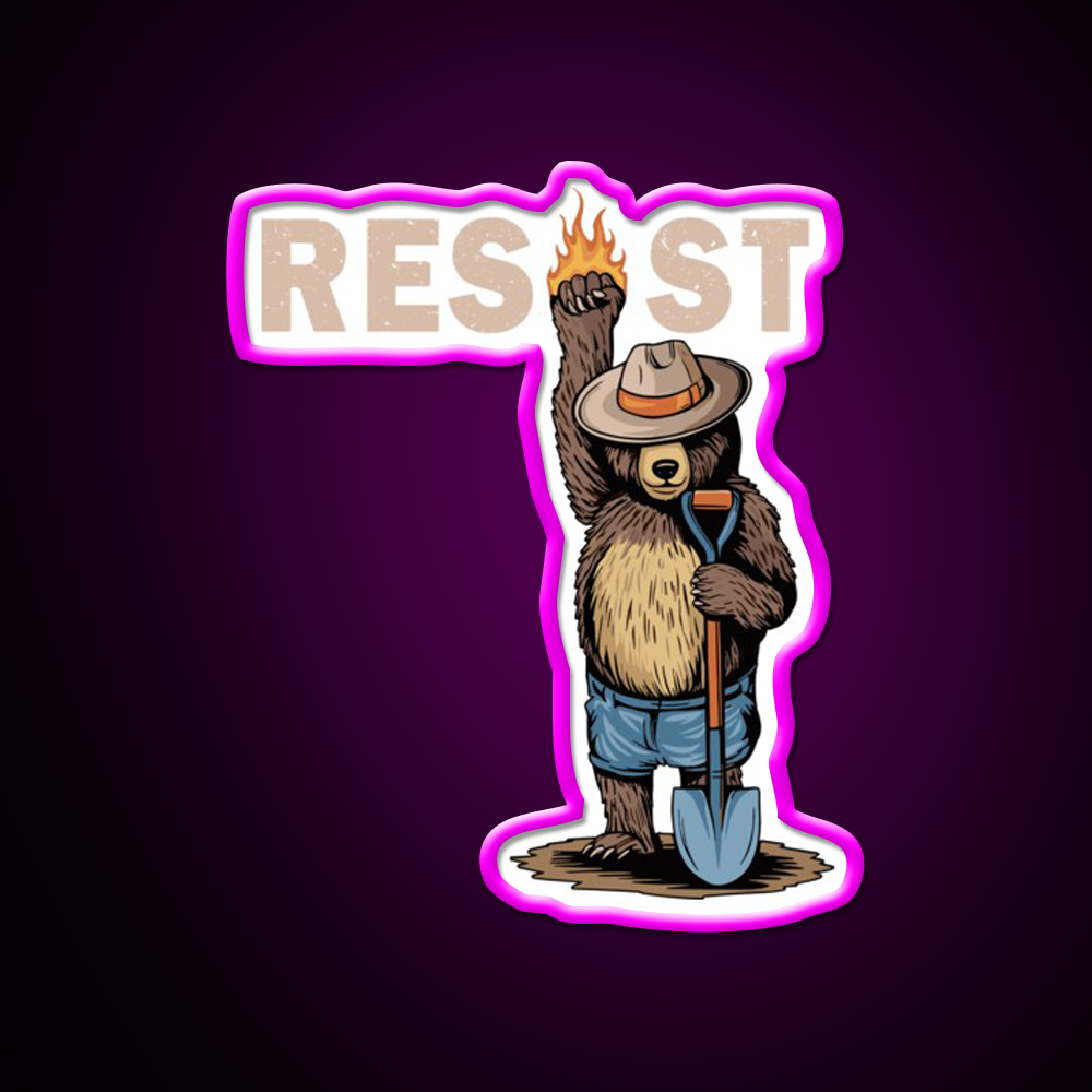 National Park Resist Beer Foxtrot Delta Tango Beer Bar Decor Led Neon Sign Rgb Color - Neon sign mounted on wall in room