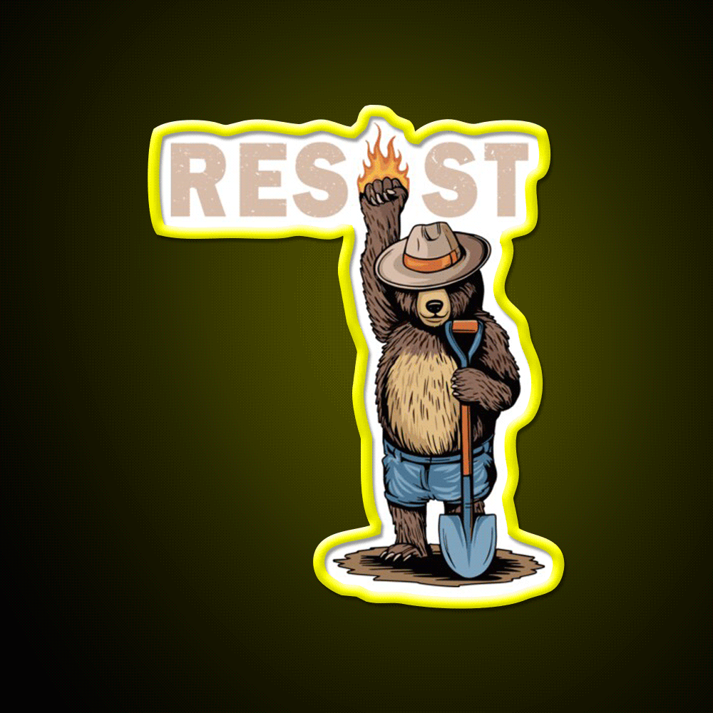 National Park Resist Beer Foxtrot Delta Tango Beer Bar Decor Led Neon Sign Rgb Color - Custom LED neon sign front view