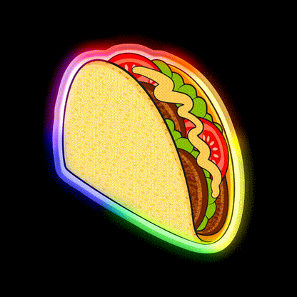 National Taco Day Taco Led Neon Sign Mexican Food Sign Rgb Color - LED neon sign close-up detail