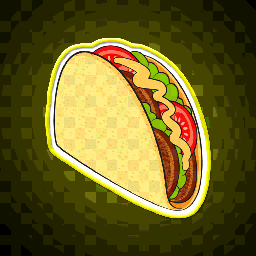 National Taco Day Taco Led Neon Sign Mexican Food Sign Rgb Color - Custom LED neon sign front view