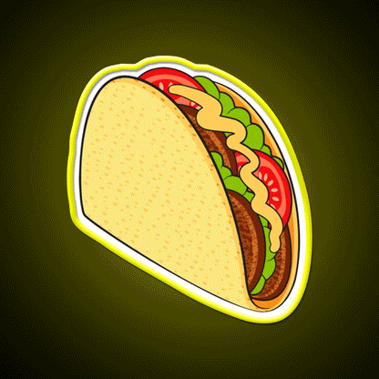 National Taco Day Taco Led Neon Sign Mexican Food Sign Rgb Color - Custom LED neon sign front view