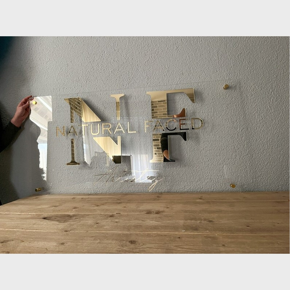 Natural Faced Acrylic Business Logo Sign - Shineneon