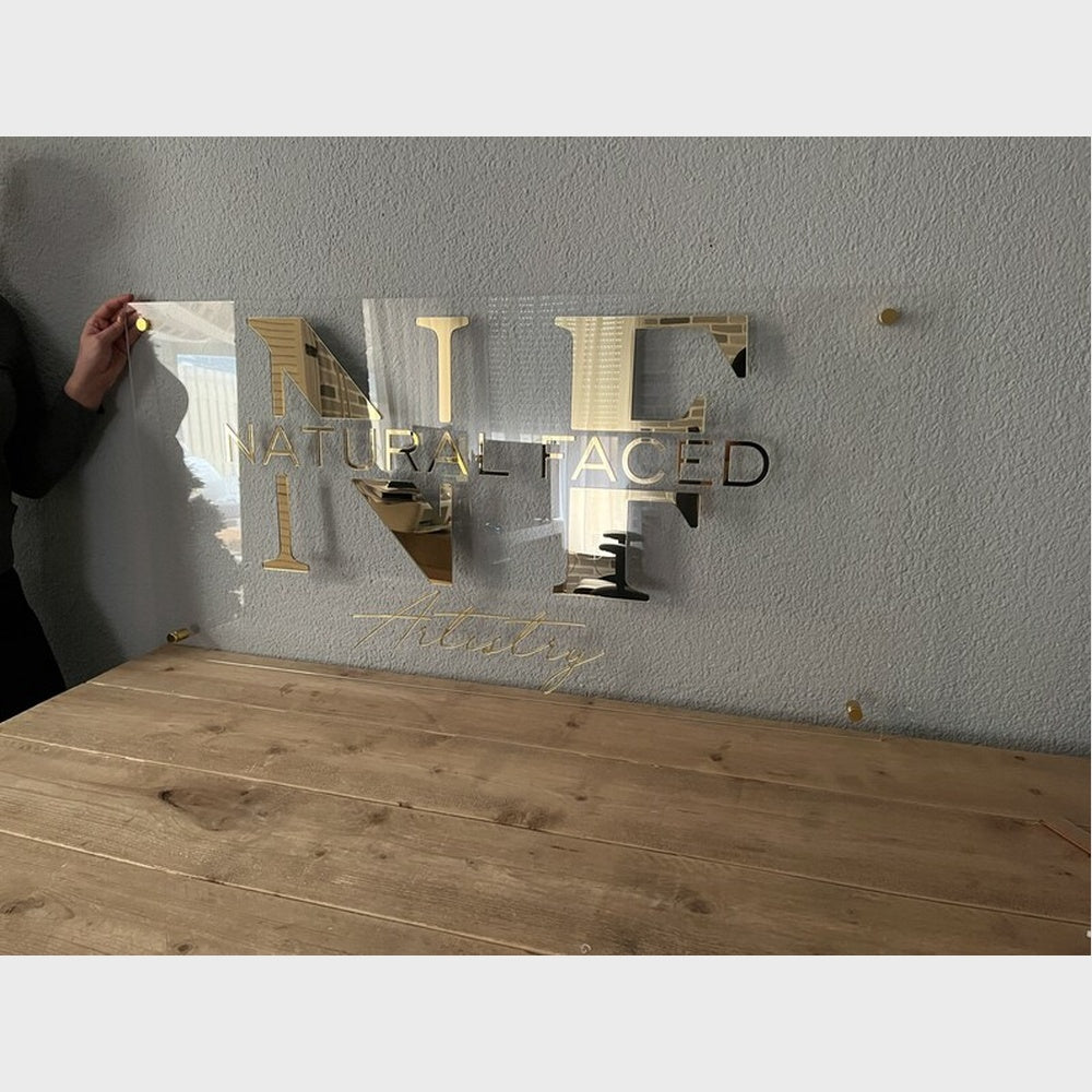 Natural Faced Acrylic Business Logo Sign - Shineneon