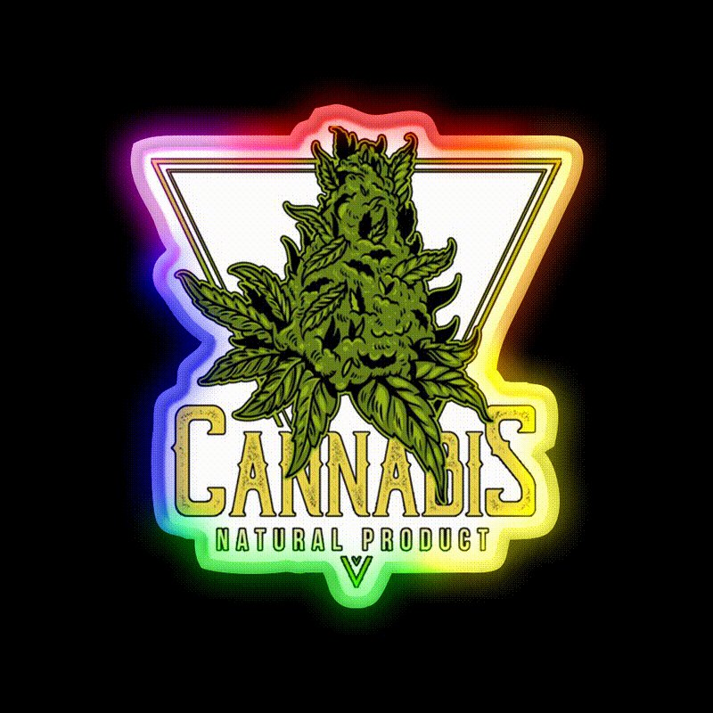 Natural Product Hemp Inspired Green Leaf Led Neon Sign Rgb Color - LED neon sign close-up detail