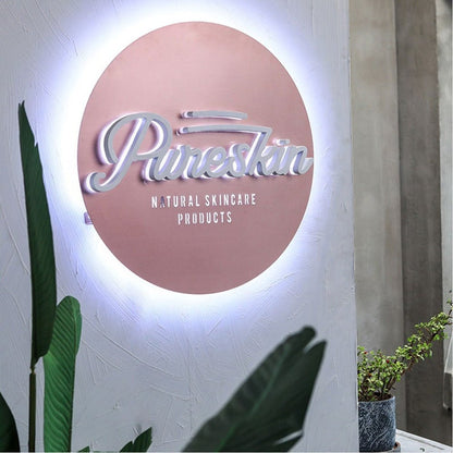 Natural Skincare Acrylic Business Logo Sign - Shineneon