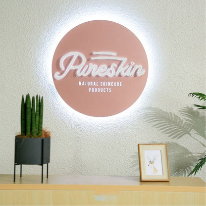Natural Skincare Acrylic Business Logo Sign - Shineneon