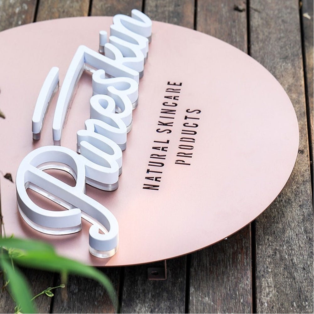 Natural Skincare Acrylic Business Logo Sign - Shineneon