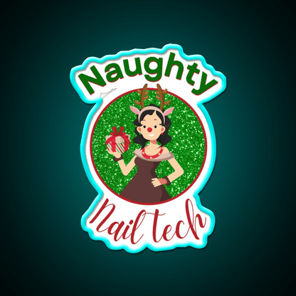 Naughty Nail Tech Nail Salon Led Neon Sign Rgb Color - Shineneon