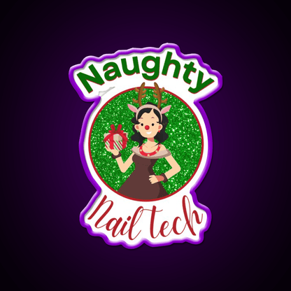 Naughty Nail Tech Nail Salon Led Neon Sign Rgb Color - Shineneon
