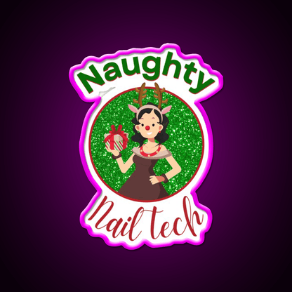 Naughty Nail Tech Nail Salon Led Neon Sign Rgb Color - Shineneon