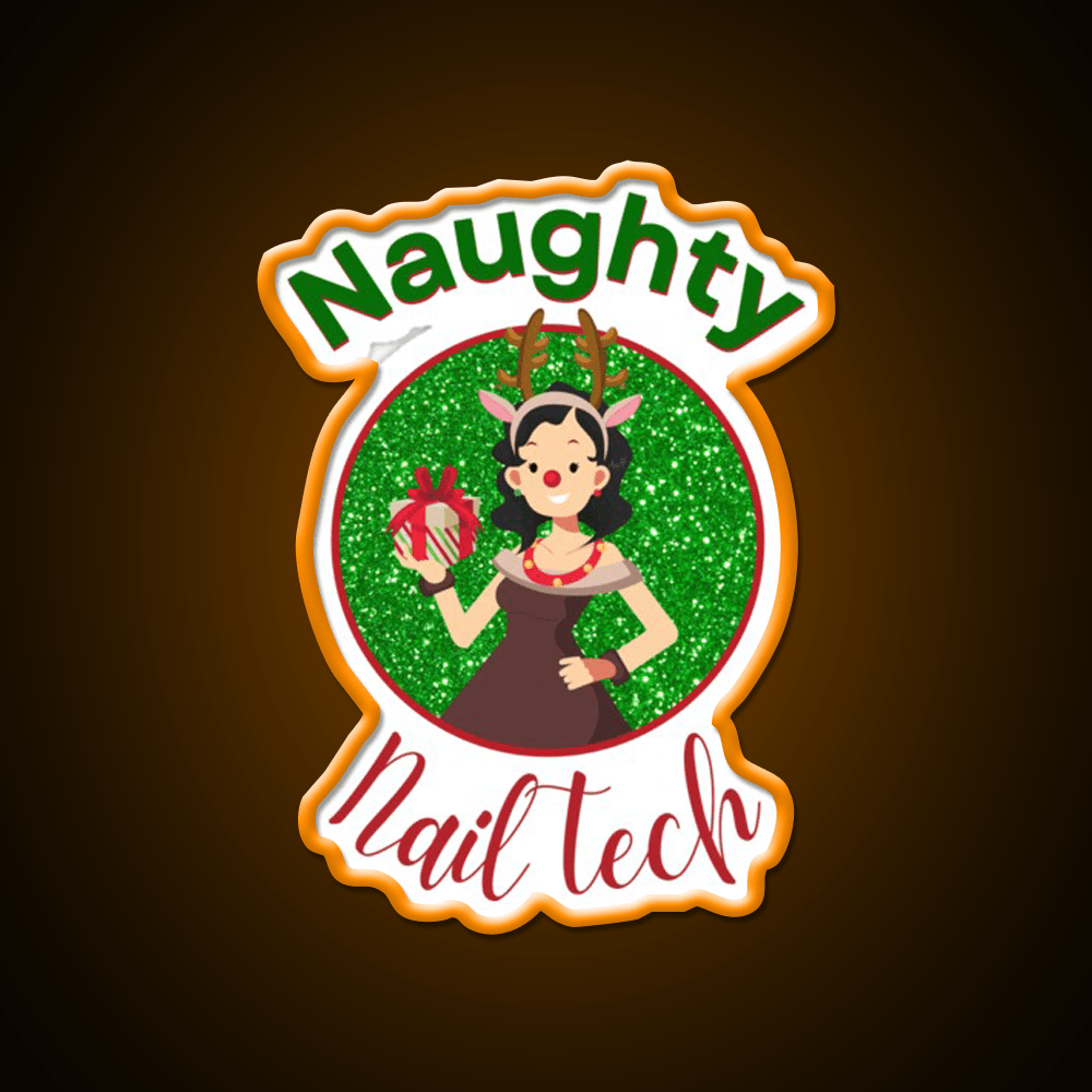 Naughty Nail Tech Nail Salon Led Neon Sign Rgb Color - Shineneon