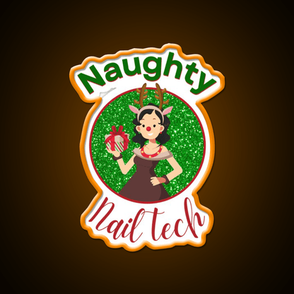 Naughty Nail Tech Nail Salon Led Neon Sign Rgb Color - Shineneon
