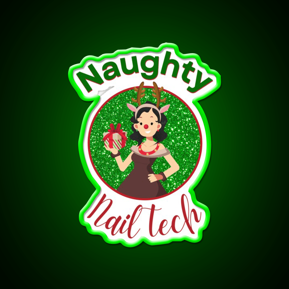 Naughty Nail Tech Nail Salon Led Neon Sign Rgb Color - Shineneon