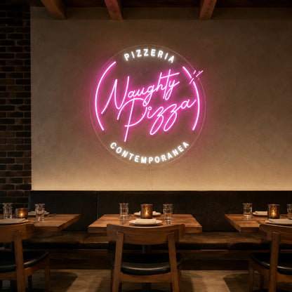 Naughty Pizza LED Neon Sign - 03 Real Lifestyle Scene