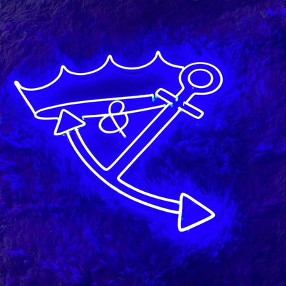 Navy Anchor Crown Led Neon Sign For Nautical Bar Decor | Shineneon